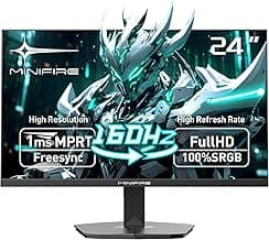 Minifire 24 Zoll 160Hz Gaming Monitor - 1ms (MPRT) mit FHD 1080p PC Monitor Gaming,Support AdaptiveSync, HDR 10, Low Blue Light, Fadenkreuz | 1 × HDMI 2.0 & DP 1.4 & 4000:1 Kontrast (MFG24F4M) - Günstig online kaufen