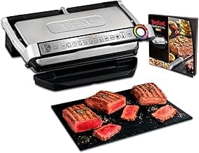 Tefal OptiGrill+ XL Kontaktgrill, 9 Programme, manueller Modus, 200 W, Garstufenanzeige, Dickemessung, Abnehmbare XL-Platten, Elektrogrill, Edelstahl, GC722D16 - Günstig online kaufen