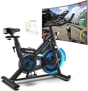Wenoker Heimtrainer Fahrrad mit App,Leises Ergometer Hometrainer Fahrrad mit Magnetwiderstand,Spinning Bike Indoor Fitnessbikes für Kardio-Training zu Hause,Bis 160KG - Details ansehen