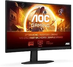 AOC Gaming C27G4ZXED - 27 Zoll Full HD Curved Monitor, 280 Hz, 1ms, HDR10, FreeSync Premium (1920x1080, HDMI, DisplayPort) schwarz/grau - Produktbild