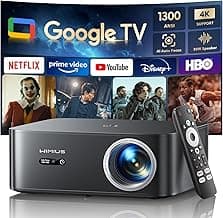 Beamer 4K [1300 ANSI|Google TV] FHD 1080P Beamer Heimkino 4K Unterstützt, Autofokus Auto Trapezkorrektur 30W Smart Tageslicht Projektor Offizielle Lizenz APPs WiFi6 Bluetooth für Home Outdoor - Amazon Angebot