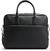 BOSS Herren New Crosstown S. Doc Aktentasche aus genarbtem Leder mit Logo-Prägung - Jetzt günstig kaufen