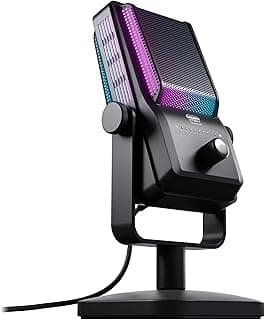 CHERRY XTRFY NGALE R, Premium-USB-Mikrofon für Aufnahmen, Gaming & Streaming, Cardioid, Plug & Play, Low-Cut-Filter, RGB-Beleuchtung, Retro-Design, Schwarz - Top Deal