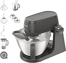 Kenwood Multi Tasker - Küchenmaschine mit Standmixer-Aufsatz, Food Processor, Zitruspresse, 1000W, 44% leiser*, 4,3l Schüssel(1,7kg Teig), 7Stufen, Rührarm-Lift, Zubehörfach, Spritzschutz(KHC30.050GY) - Günstig online kaufen