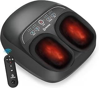 COMFIER Shiatsu Fußmassagegerät mit Wärme，Fussmassagegerät Elektrisch mit 3D-Knetfunktion, Rollen & Luftkompression ，3 Intensitätsstufen für müde Muskeln & Fußsohlen（Schwarz） - Produktbild