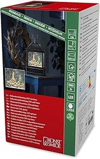 Konstsmide LED Schneelaterne mit Kirche und Weihnachtsmarkt, wassergefüllt, wählbare Energieversorgung, mit 5h Timer, warm weiße Diode, 4.5V Innentrafo/batteriebetrieben, Innen-4350-000, ‎Mehrfarbig - Details ansehen