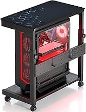 Höhenverstellbarer Computer PC Tower Ständer mit Rollen und Maus Pad, PC Ständer PC Halterung unter Schreibtisch, PC CPU Stand, Druckerständer, Schwarz - Produktbild