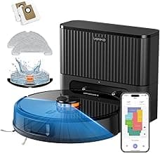VONKO S6 Pro Saugroboter mit Wischfunktion und Absaugstation, 8000Pa Saugkraft,LiDAR 2.0 Laser Navigation,180 Min.Laufzeit,Teppicherkennung,App/Alexa,Ideal für Tierhaare, Hartböden,Schwarz - Details ansehen