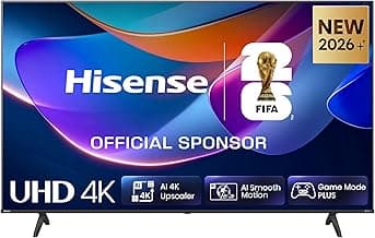 Hisense 58E6DS Fernseher 58 Zoll, 4K UHD Smart TV, Hi View AI Engine, 60Hz Game Mode Plus, Dolby Vision, 4K Upscaler, DTS Virtual, X, Smooth Motion, Airplay, Sprachsteuerung, 2026 - Stark reduziert