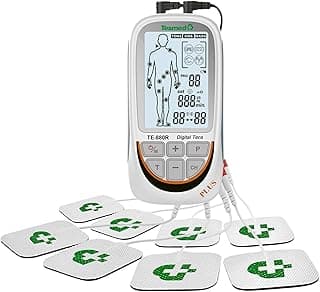 TESMED TE-880R Plus TENS EMS Gerät: Wiederaufladbarer Muskelelektrostimulator, Reizstromgerät mit TENS Gerät Schmerztherapie, EMS & Massagefunktion, 73 Programme (2 anpassbar), 8 Elektroden - Produktbild