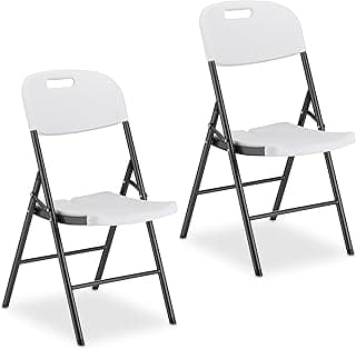 Relaxdays Klappstuhl, 2er Set Gartenstuhl für Terrasse & Balkon, 150 kg, wetterfest, klappbar, Balkonstuhl, schwarz/weiß - Günstig online kaufen