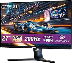 Gaming Monitor 27 Zoll, QHD 1440p Gaming PC Monitors, 200Hz IPS Bildschirm, 1ms, 1200:1, HDR400, 95% DCI-P3, Eye Care Screen, HDMI 2.1 & DP 1.4 - Super Angebot