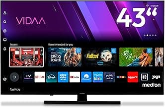 MEDION 108 cm (43 Zoll) QLED Fernseher (Smart-TV, Dolby Vision HDR, VIDAA Store, Prime Video, Disney+, DAZN, Paramount+, DTS X, Dolby Atmos, PVR, Bluetooth, MD 843600) - Produktbild