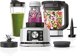Ninja Foodi Power Nutri Mixer Smoothie Maker 3-in-1, dicke Aufstriche & gefrorene Getränke, Automatikprogramme, 2,1L Krug, 700ml Becher & 400ml Schüssel mit Power-Rührer, 1200W, Silber CB350EU - Günstig online kaufen