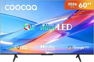 coocaa 60 Zoll Fernseher QD-Mini LED TV, 4K Smart TV mit Google TV, HDR10+, Dolby Vision&Atmos, Local Dimming, MEMC Bewegungsglättung, S AI Prozessor, Triple Tuner DVB-T2/C/S2, 60CGNH70Z (2026) - Produktbild