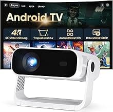 2026 Neuer Smart Mini Beamer Integrierte APP, Android 14, Unterstützt 1080P und 4K-Dekodierung,Automatische Trapezkorrektur, WiFi6 & BT5.2 ，Beamer 4K Heimkino für Handy/HDMI/PC - Stark reduziert