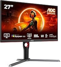 AOC Gaming Q27G3XMN - 27 Zoll QHD Monitor, 180 Hz, FreeSync Prem. Pro., HDR1000 (2560x1440, 1 ms GtG, HDMI, Display Port) schwarz-rot - Details ansehen