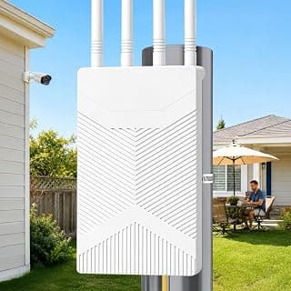 Outdoor WLAN Repeater, 1200Mbps WLAN Verstärker Outdoor mit Gigabit Anschluss, IP67 Wetterfester Dualband Wireless Access Point für Außenbereich Kameras, Gärten, Innenhof, Parkplätze - Details ansehen