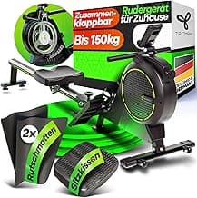 NEU Tretmann Rudergerät für Zuhause Set - extra leise- [Wirbelstrombremse2.0] bis 150KG Zertifiziert | patentiert ErgoKonzept | Rudergerät Magnet Rudermaschine Rudergeräte Ruder Fitnessgeräte - Amazon Angebot