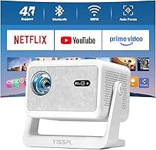 Smart Mini Beamer 4k [Offiziell Lizenzierter APP ] VISSPL 3000ANSI 4K Heimkino & Outdoor Beamer, Autofokus/Trapezkorrektur, WiFi6 Bluetooth Full HD 1080P Video Projektor für Handy/PC - Stark reduziert
