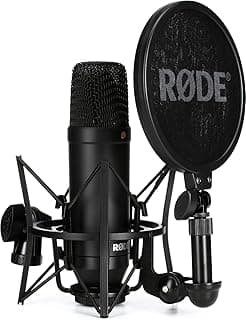 RØDE NT1 Großmembran-XLR Kondensatormikrofon mit Nierencharakteristik, Dämpfung, Popfilter für Musikproduktion, Gesangsaufnahmen, Streaming und Podcasting, Schwarz - Details ansehen