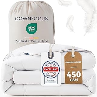 Komfort Bettdecke 220x240 | 100% Weiche Federn & Daunen | Oeko-Tex, RDS Zertifiziert für Tierwohl | Ganzjahres Federbett Daunendecke 240x220cm Bezug aus 100% Baumwolle - Produktbild