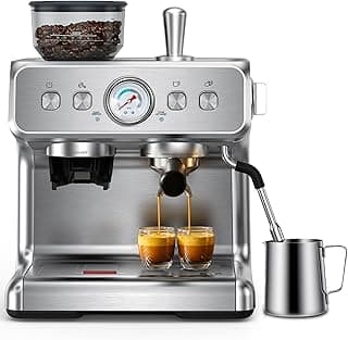 COWSAR Kaffeemaschine mit Mahlgradeinstellung, intelligenter Temperaturregelung, 30 Mahlgradeinstellungen, Edelstahl-Espressomaschine mit Tassenwärmer, perfekt für Latte Macchiato - Amazon Angebot