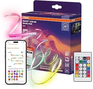 Osram SMART WIFI COB, 5M, Magic RGB, flexibler LED-Lichtstreifen, Steuerung via WLAN, COB-Technologie für gleichmäßige, intensive Lichtausgabe, mit Fernbedienung, 35W, IP20, LED nicht austauschbar - Jetzt günstig kaufen