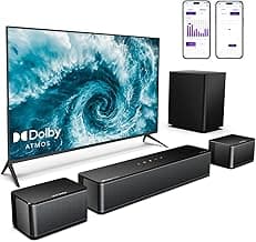 ULTIMEA 5.1 Soundbar mit Subwoofer, Soundbar für TV mit Dolby Atmos, Heimkino Soundsystem mit 2 Rear-Lautsprechern, Surround Sound, App-Steuerung, einstellbarem Bass, HDMI, Bluetooth, Poseidon D60 - Günstig online kaufen
