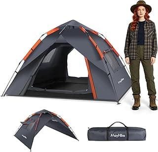 Pop Up Zelt 2 Personen – Wurfzelt Automatik mit 2 Türen & 2 Fenstern, Doppelschicht wasserdicht mit UV-Schutz, Campingzelt für 4 Jahreszeiten, 2.3×2.3×1.35m - Super Angebot