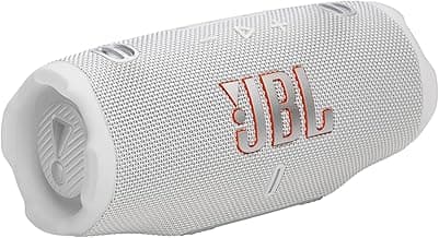 JBL Charge 6, tragbarer Bluetooth-Lautsprecher, 28 Stunden Akkulaufzeit, IP68 wasserdicht, Staub- und stoßfest, JBL Pro Sound mit AI Sound Boost, Auracast Multi-Speaker, Weiß - Details ansehen