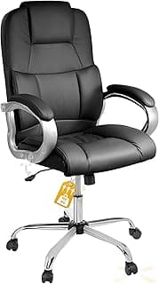 Bürostuhl Denver (Schwarz) – hohe Rückenlehne und Lordosenstütze – bis zu 150kg Tragfähigkeit – gepolsterter und ergonomischer Premium Schreibtischstuhl für Büro und Homeoffice - Stark reduziert