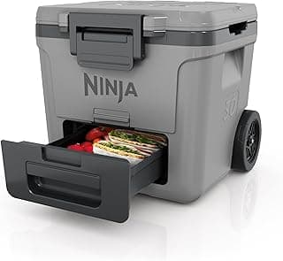 Ninja FrostVault Kühlbox mit Rollen und Isolierung, integrierter Dry Zone Schublade mit Kühlschranktemperatur, hält EIS tagelang, bietet Platz für bis zu 48 Dosen, Schiefergrau, FB230EUGY - Produktbild