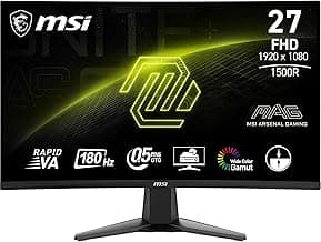 MSI MAG 27C6F 27 Zoll FHD Curved Gaming Monitor - 1500R 1920 x 1080 Rapid VA Panel, 180 Hz / 1ms (GtG), Adaptive-Sync - DP 1.2a, HDMI™ CEC - Details ansehen