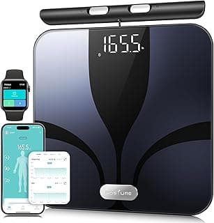 Posture Körperfettwaage, Personenwaage Digitale 8 Elektroden für Körpergewicht und Körperfettanteil, BMI und 28 Körpermesswerte, Großer Plattform Intelligente Badezimmerwaage mit LED-Display - Super Angebot