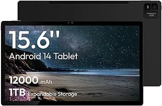 MESWAO 15,6 Zoll Tablet, 2025 Neuer Großes Tablets mit 30W-Schnelllademodus, Helio G99 Octa-Core, 8GB RAM+256GB ROM(1TB TF), Android 14, 12000mah, WiFi, 32MP Kamera, MES-B3 Pro - Details ansehen