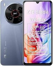 ZTE Smartphone Blade V70 MAX (6.90 Zoll HD Waterdrop Display, 4G LTE, 4GB RAM, 128GB interner Speicher (erweiterbar microSDXC bis zu 1TB), 50MP Haupt, 8MP Front, Dual SIM, Android 15) Grey - Details ansehen