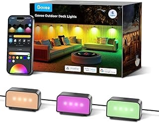 Govee Wandleuchte Aussen, RGBWIC, 180lm mit 4000K Smartes Weißlicht, Musik-Sync und über 60 Szenenmodi, IP65 wasserdicht für Garten, Zaun, funktioniert mit Alexa und Matter, Google Assistant, 6er-Pack - Details ansehen