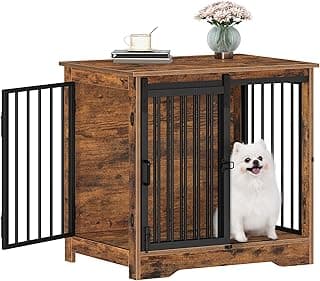 Hzuaneri Hundekäfig Möbel, 69 cm Hundebox, 2 Türen, Moderne Hundekäfig Indoor für kleine/mittlere/große Hunde, Beistelltisch, Hundebox für Zuhause 69 × 49 × 64,5 cm, Vintagebraun DFC84301B - Details ansehen