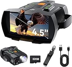 Nachtsichtgerät Jagd 4K: 4,5 großer Bildschirm Fernglas Nachtsichtgeräte für Camping - Infrarot Kamera - Elektronische Geschenke für/Väter/Männer - Wiederaufladbare Fernglas mit Nachtsicht - Amazon Angebot
