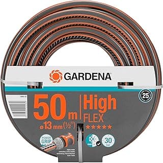 Gardena Comfort HighFLEX Schlauch 13 mm (1/2 Zoll), 50 m: Gartenschlauch mit Power-Grip-Profil, 30 bar Berstdruck, formstabil, UV-beständig, verpackt (18069-20), Grau/Orange - Top Deal
