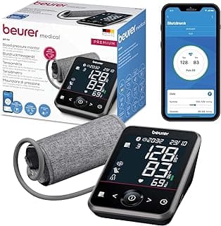 Beurer BM 64 Oberarm-Blutdruckmessgerät, AFib-Erkennung zur Schlaganfallprävention, Ruheindikator, Manschette für 22-42 cm, mit App, Datenübertragung zu Apple Health und co. - Amazon Angebot