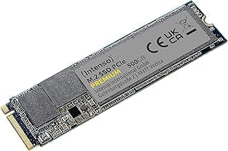 Intenso 500GB M.2 SSD PCIe Premium, bis zu 2100 MB/s, Festkörper-Laufwerk (PCI Express Gen.3x4 NVMe 1.3, Solid State Drive) - Produktbild