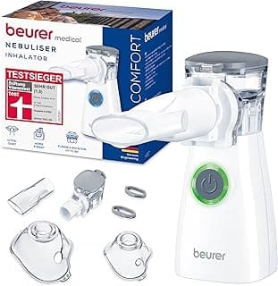 Beurer IH 57 Inhalator, Verneblung mit Schwingmembran- und Aerosol-Technologie, tragbares Inhaliergerät mit wiederaufladbarem Akku, zur Anwendung bei Erkältung, Asthma und anderen Atemwegserkrankungen - Amazon Angebot