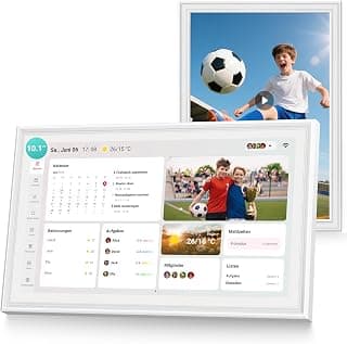 Airzeen Digitaler Kalender, Elektronischer Wandkalender für Familienplaner, Tag, Woche, Monat Planer, 10.1 Familienkalender mit Bilderrahmen, Aufgaben, Belohnungen, Mahlzeiten, Wetter, Listen, Wecker - Super Angebot