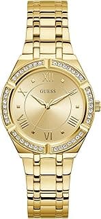 Guess Blaue und rotgoldfarbene Kristall-Silikonuhr - Details ansehen