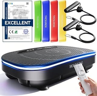 DAHALY edle Vibrationsplatte mit Atmosphärenlicht, Rüttelplatte für Zuhause | Leise Vibration Plate,120 verstellbare Intensitätsst,LED-Display undSportgeräte,Fitness Sport geräte,mit 4 Trainingsbändern - Jetzt günstig kaufen