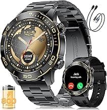 LIGE Smartwatch Herren mit Telefonfunktion, AMOLED Smart Watch für Android/iOS, IP68 Wasserdicht, 24/7 Herzfrequenz/Schlafmonitor, 170+ Sports, 300+ Zifferblätter, Schwarzem Gehäuse & Goldenen Indizes - Günstig online kaufen