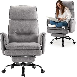 IWMH Bürostuhl XXL Chefsessel Schneidersitz Schreibtischstuhl Relaxsessel | Ergonomischer cozy Kunstleder Drehstuhl 227kg Fußstütze höhenverstellbare Kopfstütze 135° Neigefunktion Homeoffice Schwarz - Amazon Angebot