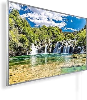Infrarotheizung mit Bild – Bildmotiv – TÜV SÜD - 1200 Watt Bildheizung + Smart Thermostat + Könighaus APP - Weißer Rahmen (18. Nationalpark) - Stark reduziert